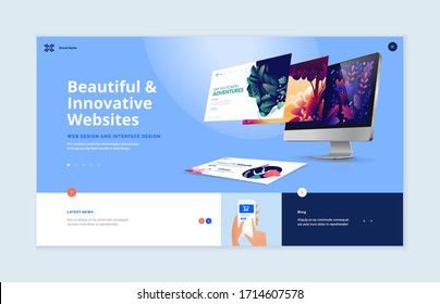 Website template design. Modern vector illustration concept of web page design for website and mobile website development. Easy to edit and customize.