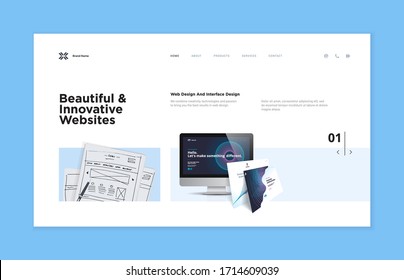 Website template design. Modern vector illustration concept of web page design for website and mobile website development. Easy to edit and customize.