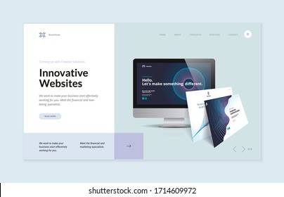 Website template design. Modern vector illustration concept of web page design for website and mobile website development. Easy to edit and customize.