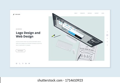 Website template design. Modern vector illustration concept of web page design for website and mobile website development. Easy to edit and customize.