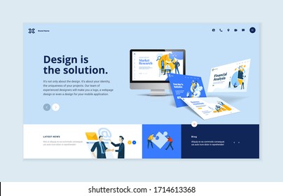 Diseño de plantilla de sitio web. Concepto moderno de ilustración vectorial del diseño de páginas web para el desarrollo de sitios web y móviles. Fácil de editar y personalizar.