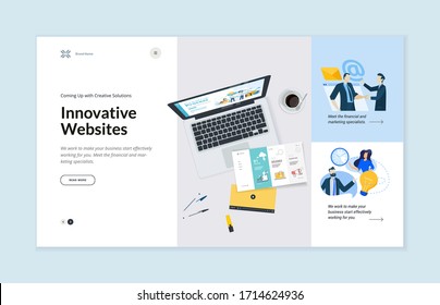 Website template design. Modern vector illustration concept of web page design for website and mobile website development. Easy to edit and customize.