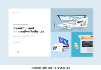 Website template design. Modern vector illustration concept of web page design for website and mobile website development. Easy to edit and customize.