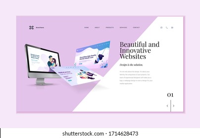 Website template design. Modern vector illustration concept of web page design for website and mobile website development. Easy to edit and customize.