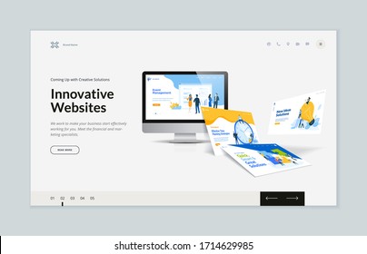 Website template design. Modern vector illustration concept of web page design for website and mobile website development. Easy to edit and customize. - Shutterstock ID 1714629985