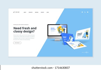 Website template design. Modern vector illustration concept of web page design for website and mobile website development. Easy to edit and customize.