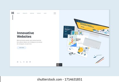 Website template design. Modern vector illustration concept of web page design for website and mobile website development. Easy to edit and customize.