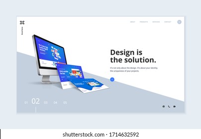 Website template design. Modern vector illustration concept of web page design for website and mobile website development. Easy to edit and customize.