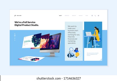 Website template design. Modern vector illustration concept of web page design for website and mobile website development. Easy to edit and customize.