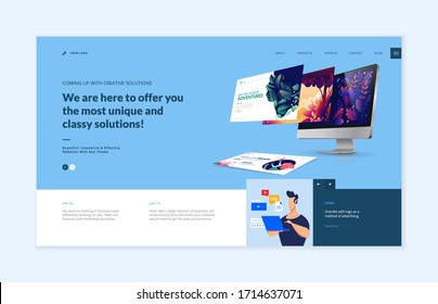 Website template design. Modern vector illustration concept of web page design for website and mobile website development. Easy to edit and customize.