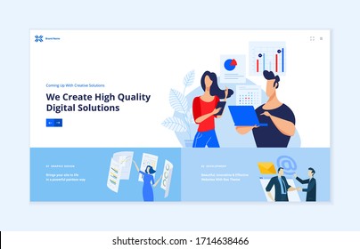Website template design. Modern vector illustration concept of web page design for website and mobile website development. Easy to edit and customize.
