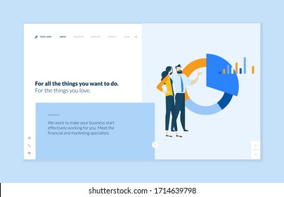 Website template design. Modern vector illustration concept of web page design for website and mobile website development. Easy to edit and customize.