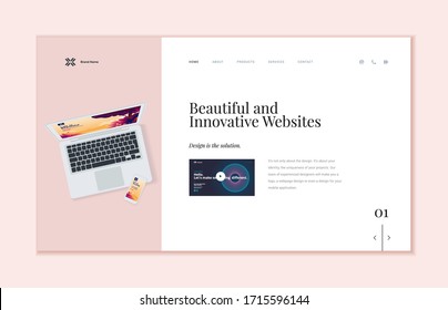 Website template design. Modern vector illustration concept of web page design for website and mobile website development. Easy to edit and customize.