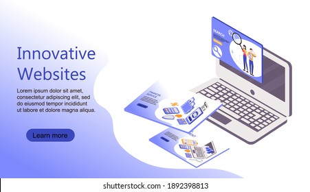 Website template design. Modern vector illustration concept of web page design for website and mobile website development. Easy to edit and customize.