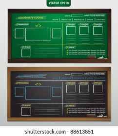 Website template design on blackboard. Vector template for design work