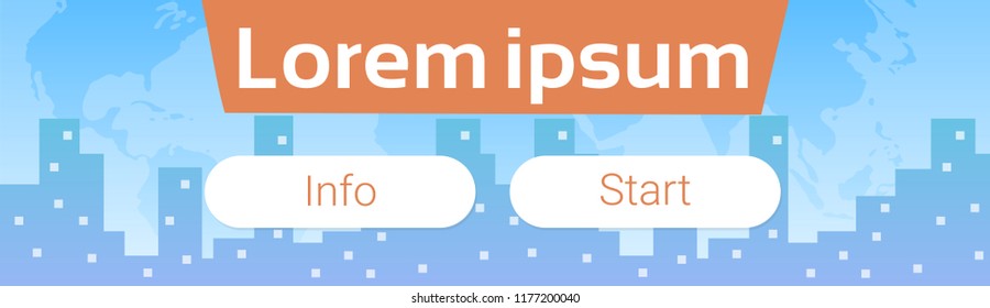 website template design online internet landing page interface cityscape skyscraper background flat horizontal copy space vector illustration