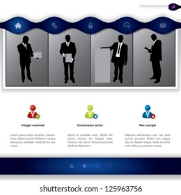 Website template design  with people presenting products