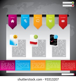 Website template design with products and description