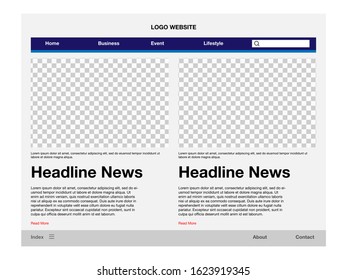 Website template design with simple and minimalist concept design.