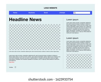 Website template design with simple and minimalist concept design.
