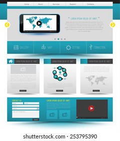 Website template design. Smartphone concept technology. Vector illustration.