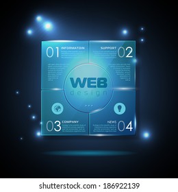 Website template design. Technology background