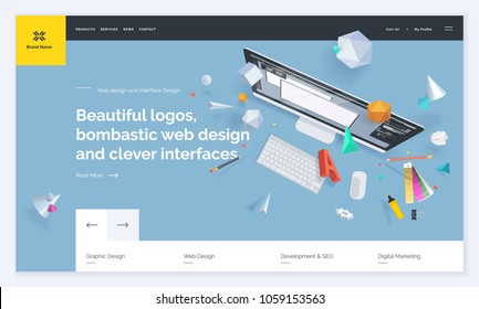 Website template design. Vector illustration concept of web page design for website and mobile website development. Easy to edit and customize.