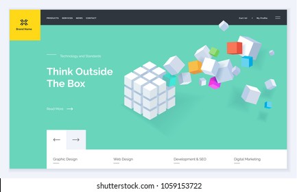 Website template design. Vector illustration concept of web page design for website and mobile website development. Easy to edit and customize.
