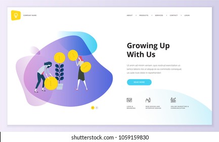 Website template design. Vector illustration concept of web page design for website and mobile website development. Easy to edit and customize.