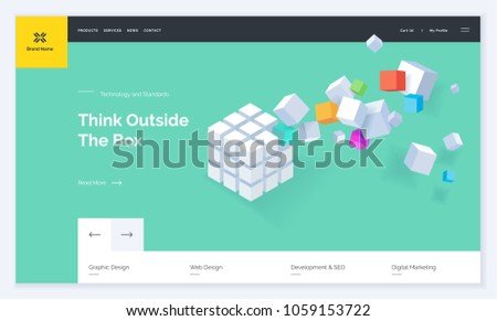Website template design. Vector illustration concept of web page design for website and mobile website development. Easy to edit and customize.