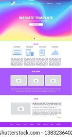 Website template design for your business with vivid gradient. Modern flat website template design. EPS 10