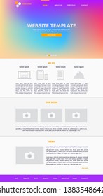 Website template design for your business with vivid gradient. Modern flat website template design. EPS 10