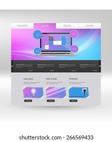 Website Template Design for Your Business. Eps 10 VEctor Illustration