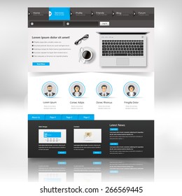 Website Template Design for Your Business. Eps 10 VEctor Illustration