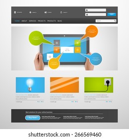 Website Template Design for Your Business. Eps 10 VEctor Illustration