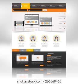 Website Template Design for Your Business. Eps 10 VEctor Illustration