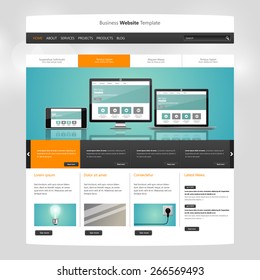 Website Template Design for Your Business. Eps 10 VEctor Illustration