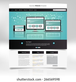Website Template Design for Your Business. Eps 10 VEctor Illustration