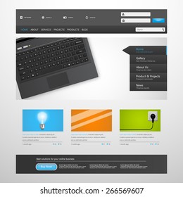 Website Template Design for Your Business. Eps 10 VEctor Illustration
