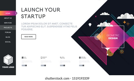 Website template designs. Modern geometric design vector illustration concepts of web page design for website and mobile website development. Easy to edit and customize.
