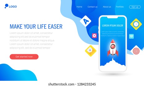 Website template designs. Modern vector illustration concepts for website and mobile website development. EPS 10.