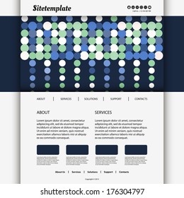Website Template with Dotted Blue Header Design