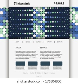 Website Template with Dotted Blue Header Design