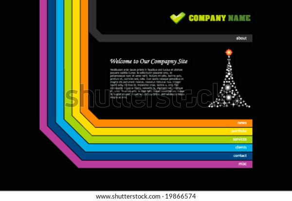 Website Template Easy Use Adobe Flash Stock Vector Royalty Free