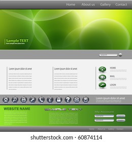 Website template, editable vector.