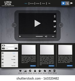 Website template in editable vector format 