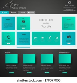 Website template in editable vector format 