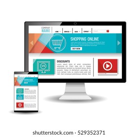 Website template in electronic devices