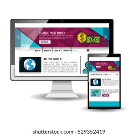 Website template in electronic devices