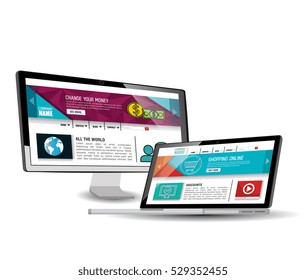 Website template in electronic devices